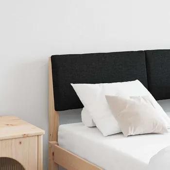 Čalouněné čelo postele Černá 120 cm Masivní borové dřevo