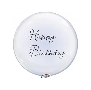 Balónek Fóliový balónek "Průhledná koule - Happy Birthday", Takarakosan,