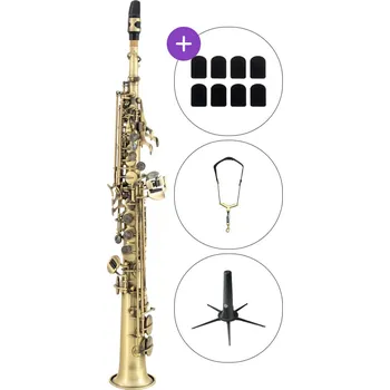 Saxofon Latone LSS 610 Antique Brass SET Sopránový saxofon