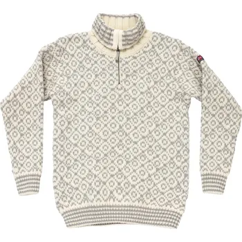 Pánský svetr Devold vlněný svetr se zipem Svalbard Wool Zip Neck Barva: OFFWHITE/GREY, Velikost: XXL