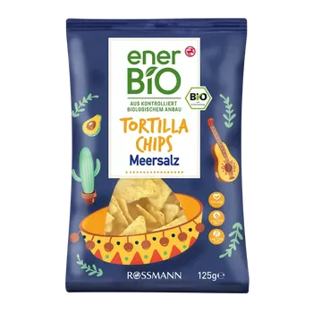 Chips enerBiO Tortilla kukuřičné chipsy solené 125 g