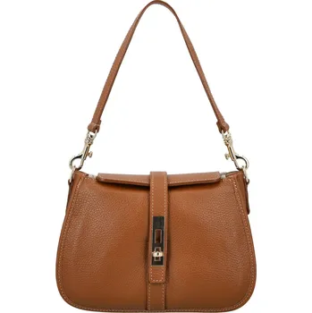 Kabelka Módní dámská kožená kabelka na rameno Deimis, koňaková