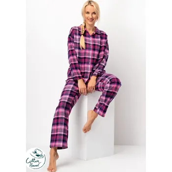 Dámské pyžamo KEY Pyžamo dámské LNS 490 FANELA DR Barva: fuchsie, Velikost: L