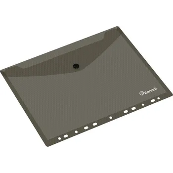 Složka s drukem, A4, ČERNÁ, průhledná, s euroděrováním, 1 kus