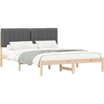 Nábytek Rám postele s čalouněným čelem s čelo Tmavě šedá 160 x 200 cm