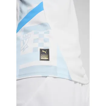 PUMA Pánský fotbalový dres Olympique de Marseille 24/25 PUMA White Bleu Azur Blue XL BÍLÁ|MODRÁ