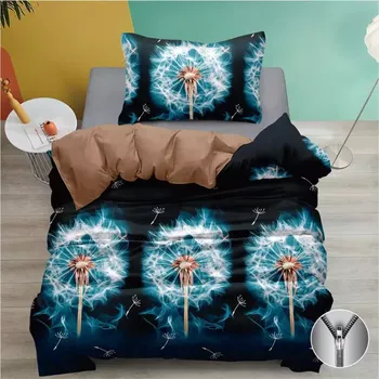 Povlečení NOVINKA 2025! Exkluzivní oboustranné Bavlněné povlečení s 3D efektem 140x200/70x90 cm - NOČNÍ PAMPELIŠKY