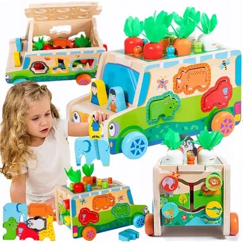 Dřevěná hračka Montessori Dřevěná Třídička Stavebnice Chyť brouka Skládačka Dovednostní