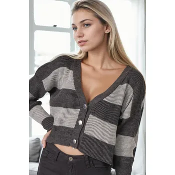 Dámský svetr Dámský cardigan Dewberry dewberry černá | šedá 3468510