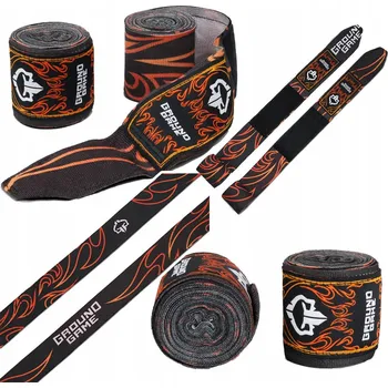 Bandáž na box a MMA Boxerské bandáže / bandáže na ruce Ground Game Flames 4M vel. UNIVERSAL