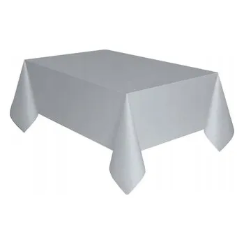 ubrus Fóliový ubrus STŘÍBRNÝ Voskované plátno Narozeniny Oslava Silvestr Karneval 137x274cm