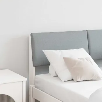 Čalouněné čelo postele Světle šedá 120 cm Masivní borové dřevo