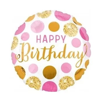 Balónek Foliový balónek SHP 18 - Pink and gold Birthday