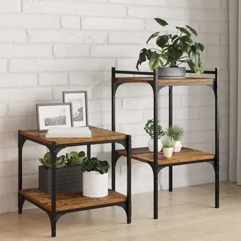 Knihovna Police na knihy 4 pcs Hnědá 40 x 40 x 1,5 cm kompozitní dřevo