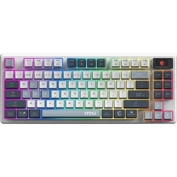Klávesnice MSI herní klávesnice FORGE GK600 TKL Sky/ bezdrátová 2,4GHz+BT/ mechanická/ RGB/ USB-C/ display/ US layout