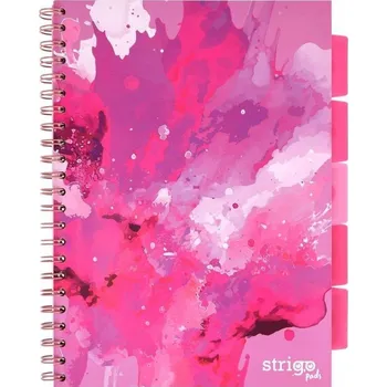 Kroužkový Blok A4 100 listů Čtvereček STRIGO RŮŽOVÝ