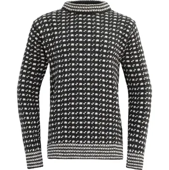 Pánská móda Devold vlněný svetr Original Islender Wool Sweater Barva: Anthracite/Offwhite, Velikost: L