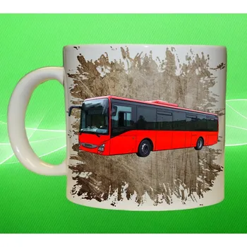 hrnek s autobusem red IVECO Crossway LE hnědý 330 ml