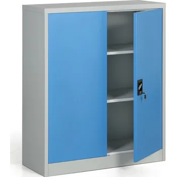 Policová skříň Kovová spisová skříň, demontovaná, 2 police, 950 x 1150 x 400 mm, modrá