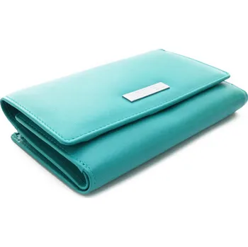 Arwel Kožená dámská klopová peněženka- česká výroba; tyrkysová