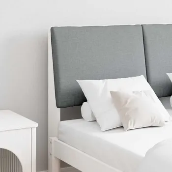 Čalouněné čelo postele Světle šedá 120 cm Masivní borové dřevo