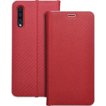 Pouzdro na mobilní telefon OEM Pouzdro LUNA Book Carbon SAMSUNG Galaxy A50 červené