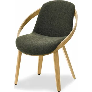 Jídelní židle Designová jídelní židle HODA - tmavě zelená / dub