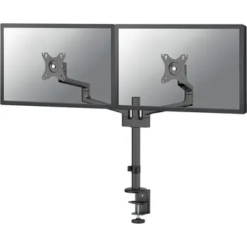 Držák monitoru Neomounts DS60-425BL2 /Držák displeje/na stůl/17-27"/svorka+průchodka/3čepy/VESA 100X100/nosn.2x8kg/2 displeje/černý
