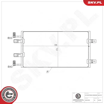 Ventilátor topení a klimatizace Kondenzátor klimatizace ESEN SKV 86SKV187