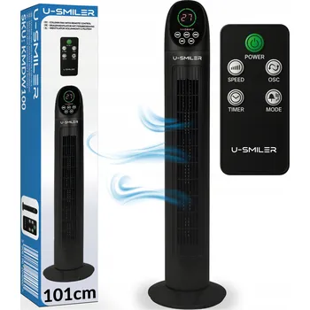 Domácí ventilátor Podlahový ventilátor KRUMAD 45 W černý, 3 rychlosti, s dálkovým ovládáním