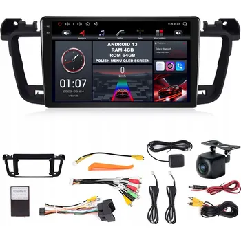 Autorádio AUTORÁDIO ANDROID 13 PEUGEOT 508 2010-2018 ANDROID AUTO CARPLAY WIFI 4GB/64GB