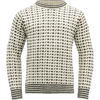 Pánský svetr Devold vlněný svetr Original Islender Wool Sweater Barva: Offwhite/Anth., Velikost: M
