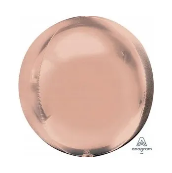 Balónek Fóliový balónek 15" ORBZ - koule růžovo-zlatá (nebalený)