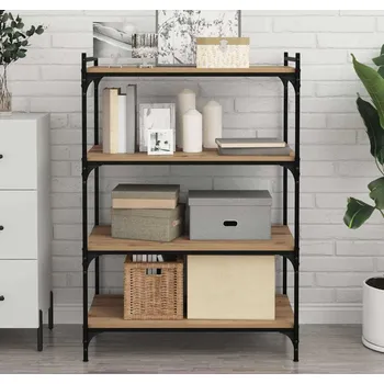 police Police na knihy 4 pcs Hnědá 80 x 40 x 1,5 cm kompozitní dřevo