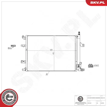 Ventilátor topení a klimatizace Kondenzátor klimatizace ESEN SKV 86SKV140