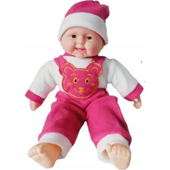 Panenka PANENKA MIMINKO S MĚKKÝM BŘÍŠKEM MLUVÍ PLÁČE V OBLEČENÍ 35 CM