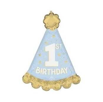 Balónek Fóliový balónek "První narozeniny chlapečka", modrý, Amscan, 18", SHP