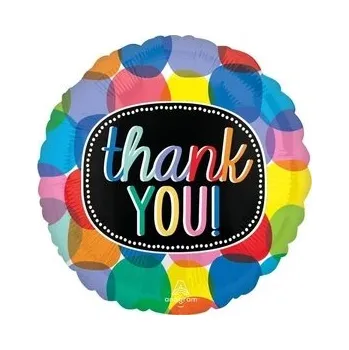 Balónek Fóliový balónek "Bubbly - Děkuji", Amscan, 45 cm, kulatý