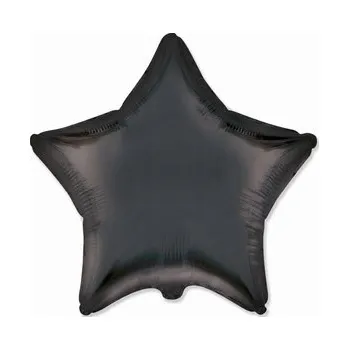Balónek Fóliový balónek Hvězda Saténová Černá 18" - 45 cm Flexmetal