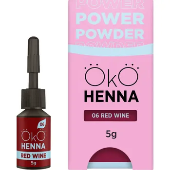 Barva na řasy a obočí OKO Power Powder Henna – prášková henna na obočí 5 g Barva: Red Wine