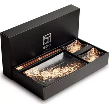 Sada nádobí EDO Japan Japonská Sushi souprava s hůlkami - porcelán - Yogan v Dárkové krabici