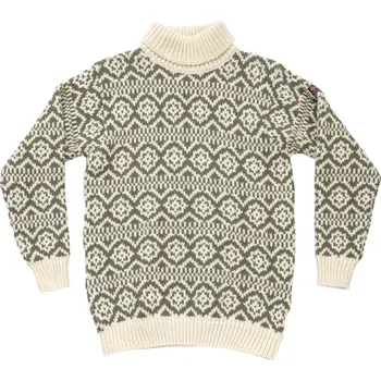 Pánský svetr Devold vlněný svetr Hoddevik Wool High Neck Barva: OFFWHITE/OLIVE, Velikost: S