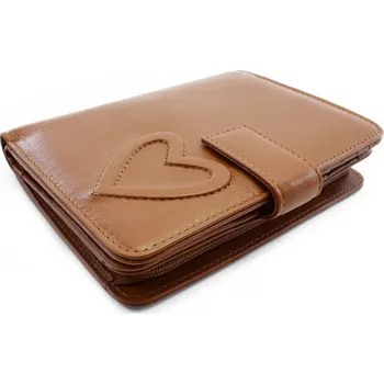 Arwel Kožená dámská peněženka se srdíčkem - česká výroba; hnědá