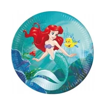 Talíř Papírové talířky Malá mořská víla Ariel 8 ks Narozeniny