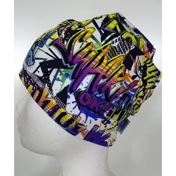 Čepice Fantom Bavlněná PRODLOUŽENÁ čepice s potiskem - GRAFITTI velikost: 52