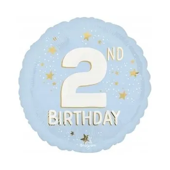 Balónek Fóliový balónek Amscan číslice 2, 18", modrý