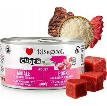 Krmivo pro psa Disugual mokré krmivo Cubes Vepřové Bresaola s rýží 150g