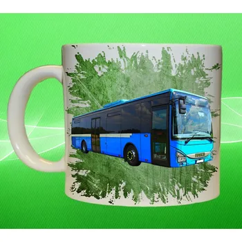 hrnek s autobusem IVECO Crossway LE zelený 450 ml