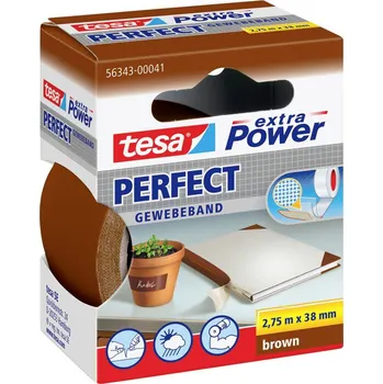 Lepicí páska tesa PERFECT 56343-00041-03 páska se skelným vláknem tesa® Extra Power hnědá (d x š) 2.75 m x 38 mm 1 ks