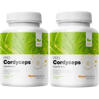 2x MycoMedica Cordyceps PRO 180 cps. (Nejsilnější dobíječ ztracené energie)
